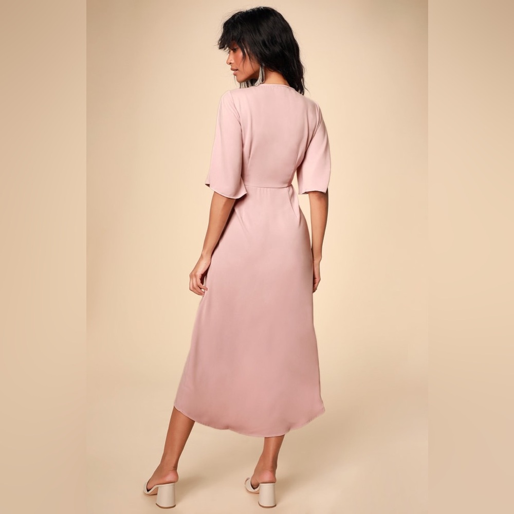 Lulu’s S My Type Blush Pink Midi Dress - Picture 4 of 15